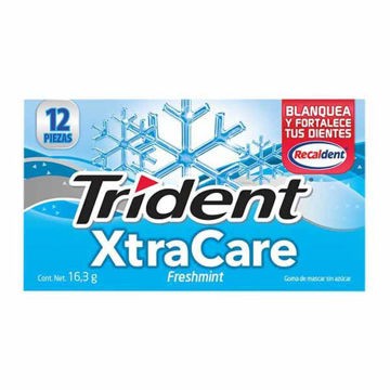 Chicle Trident Xtracare Freshmint 12 paquetes de 12 piezas