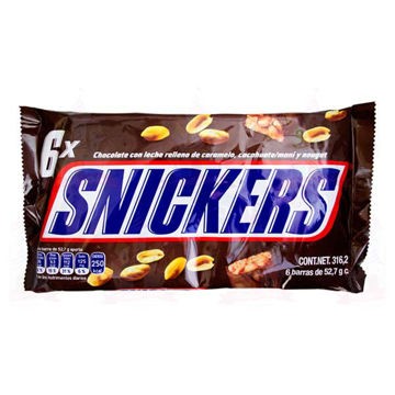 Chocolate Snickers paquete de 6 piezas (IEPS inc.)