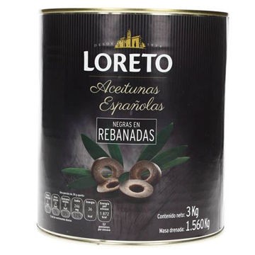 Aceituna Negra REBANADA LORETO  Lata de 3 Kg