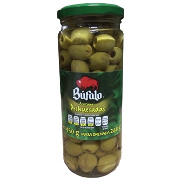 Aceituna verde deshuesada Bufalo Frasco de 450 g