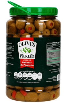 Aceituna verde rellena con pimiento Vermex Frasco de 1 Kg