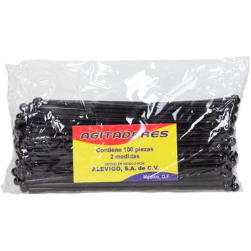 Agitador negro Bolsa de 100 piezas