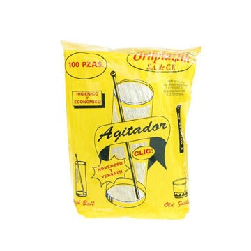 Agitador transparente Alevigo 10 paquetes de 100 piezas