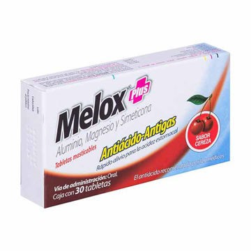 Antiacido sabor cereza Melox Plus Caja de 30 tabletas ANTIGa