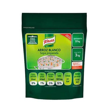 Arroz blanco deshidratado Knorr bulto de 3 Kg