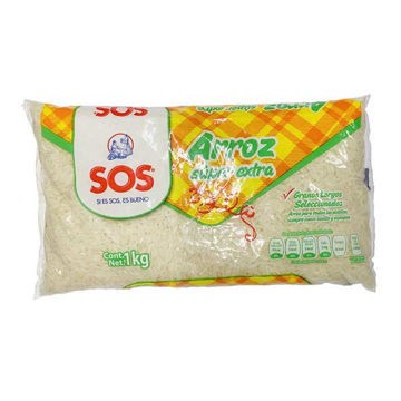 Arroz Grano Largo Uruguayo SOS Pillow Bolsa de 1 Kg