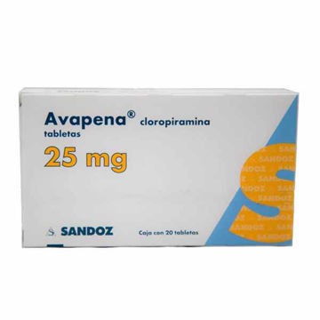 Avapena Cloropiramina 20 tabletas de 25 mg
